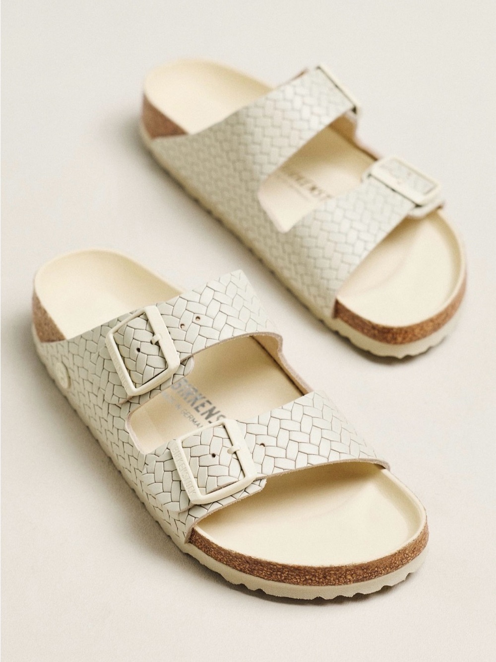 STAUD X BIRKENSTOCK Arizona Woven Sandal White - Picture 2 of 9